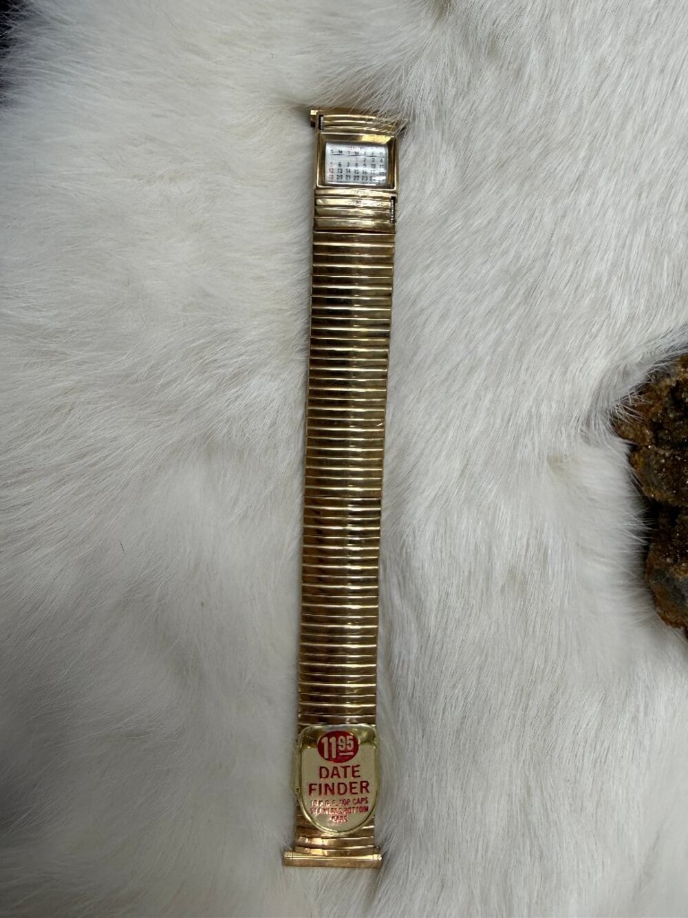 Vintage Speidel Men's Date Finder ID Bracelet 10K GF NWT 5.75" L X .75" W